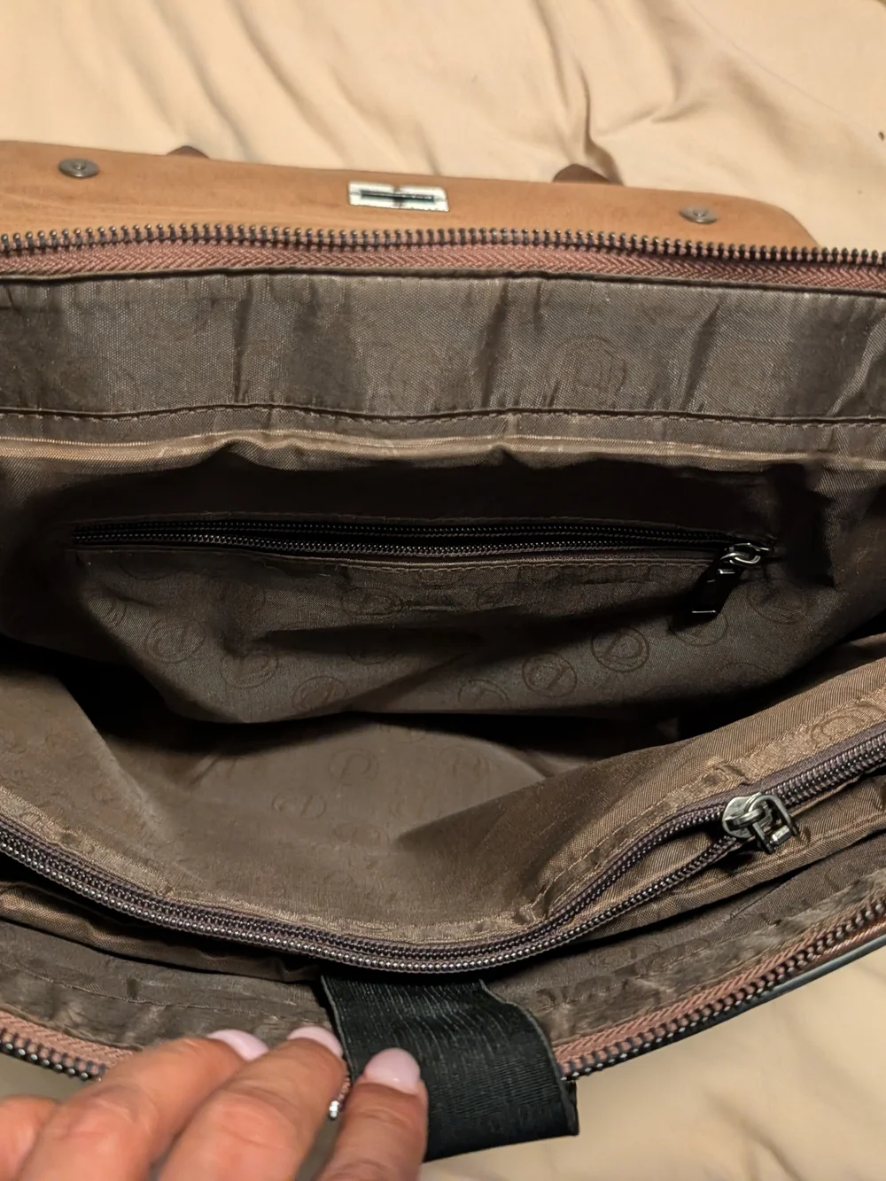 Brown Men's Leather-Style Briefcase Messenger Bag